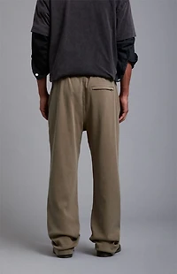 A.R.C. Green Ribbed Baggy Sweatpants