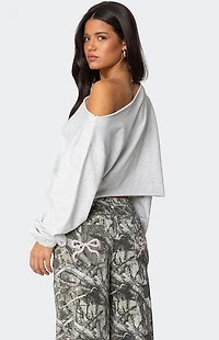 Edikted Aveline Off Shoulder Light Sweatshirt