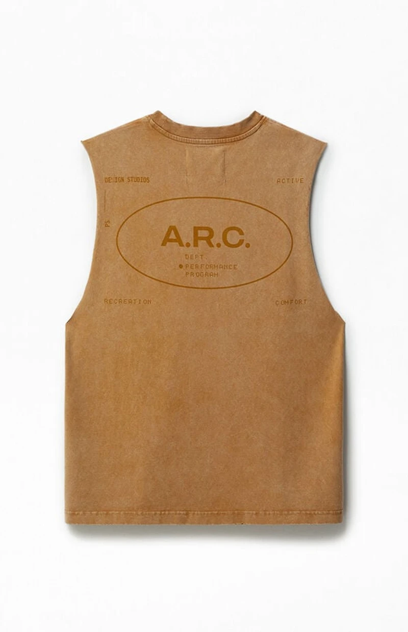 A.R.C. Light Tan Vintage Wash Cut Off Muscle T-Shirt