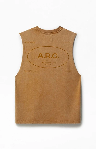 A.R.C. Light Tan Vintage Wash Cut Off Muscle T-Shirt