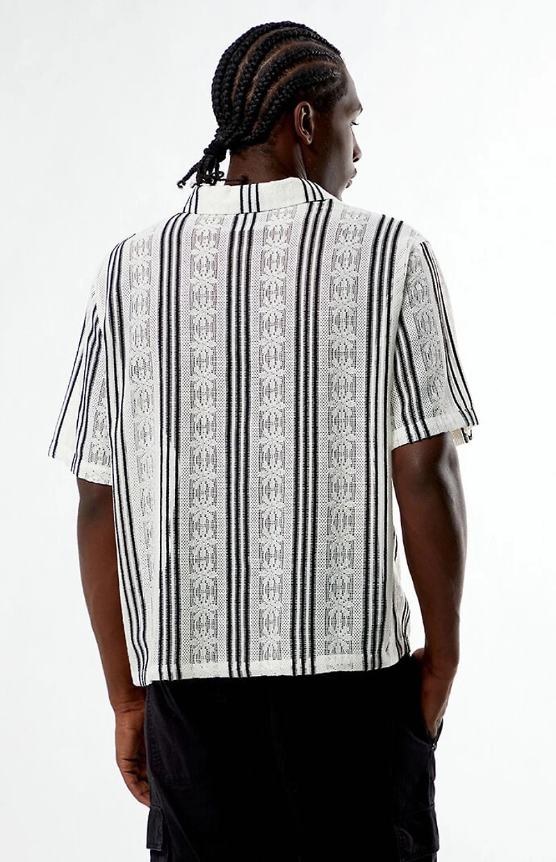 Pacsun Striped Textured Oversized Resort Camp Shirt