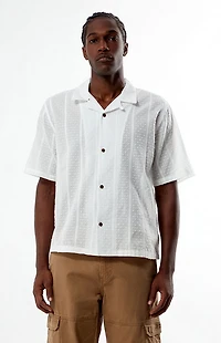 Pacsun White Pointelle Oversized Camp Shirt