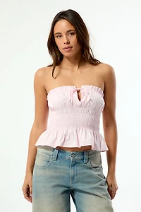 Your Favorite Quinn Ruched Babydoll Tube Top