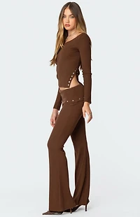 Edikted Aries Studded Fold Over Leggings