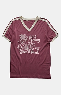 PS VINTAGE 80s Here Today Gone to Maui V-neck Graphic T-Shirt