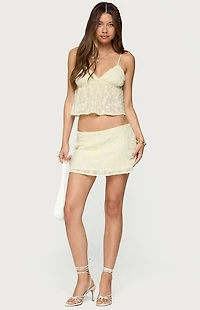 Edikted Leora Textured Floral Babydoll Top