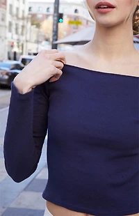 John Galt Blue Mayson Off-The-Shoulder Top