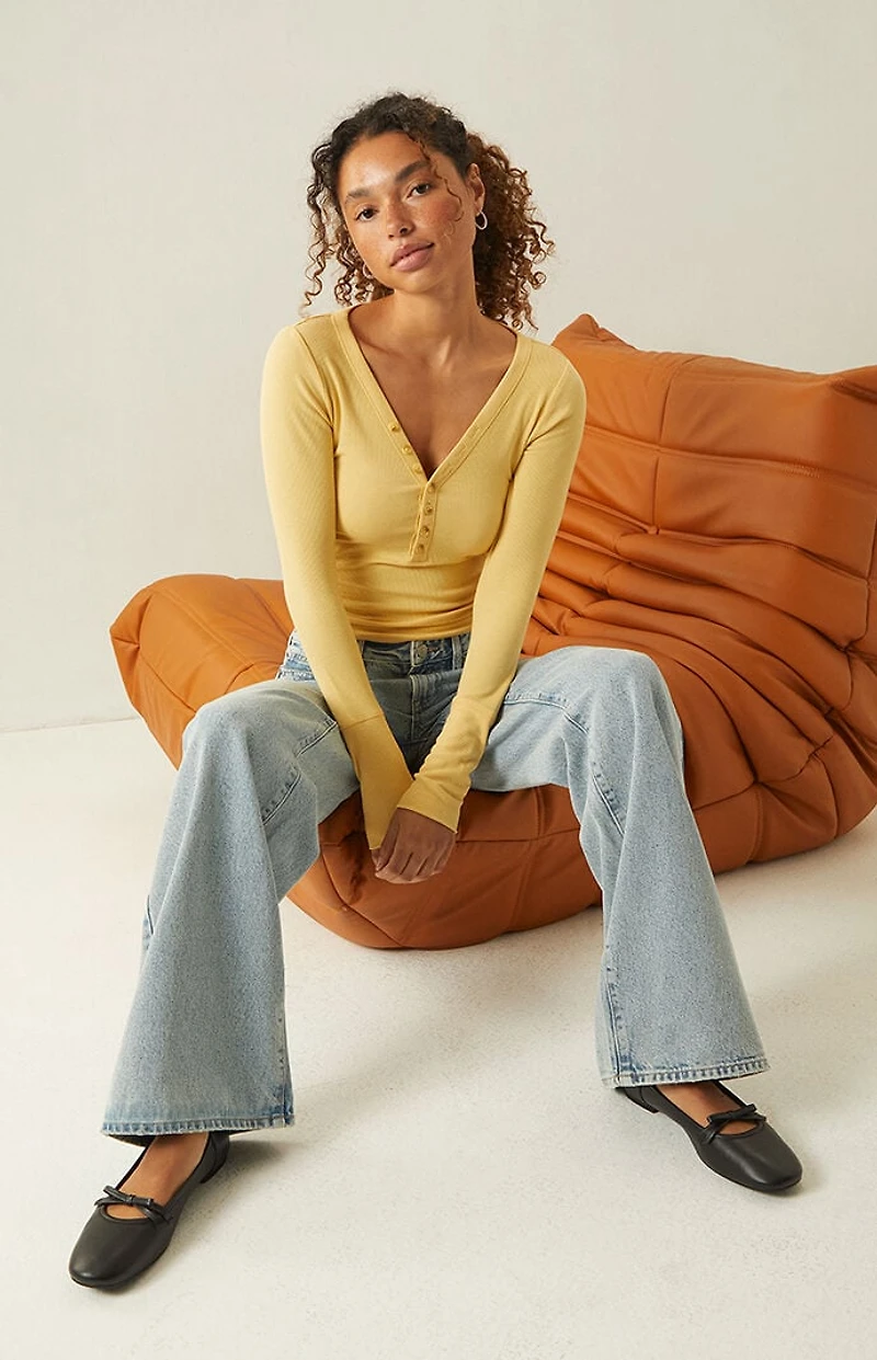 Your Favorite Payton Long Sleeve Henley Top