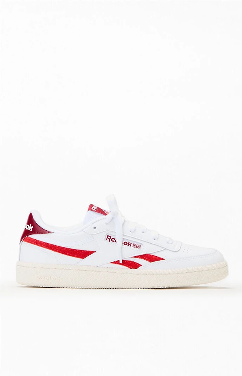 Reebok Women's White & Red Club C Revenge Sneakers