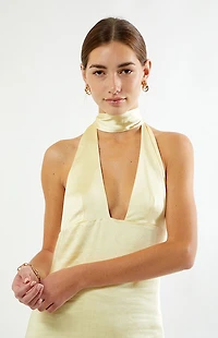 Beverly and Beck Vera Satin Halter Mini Dress