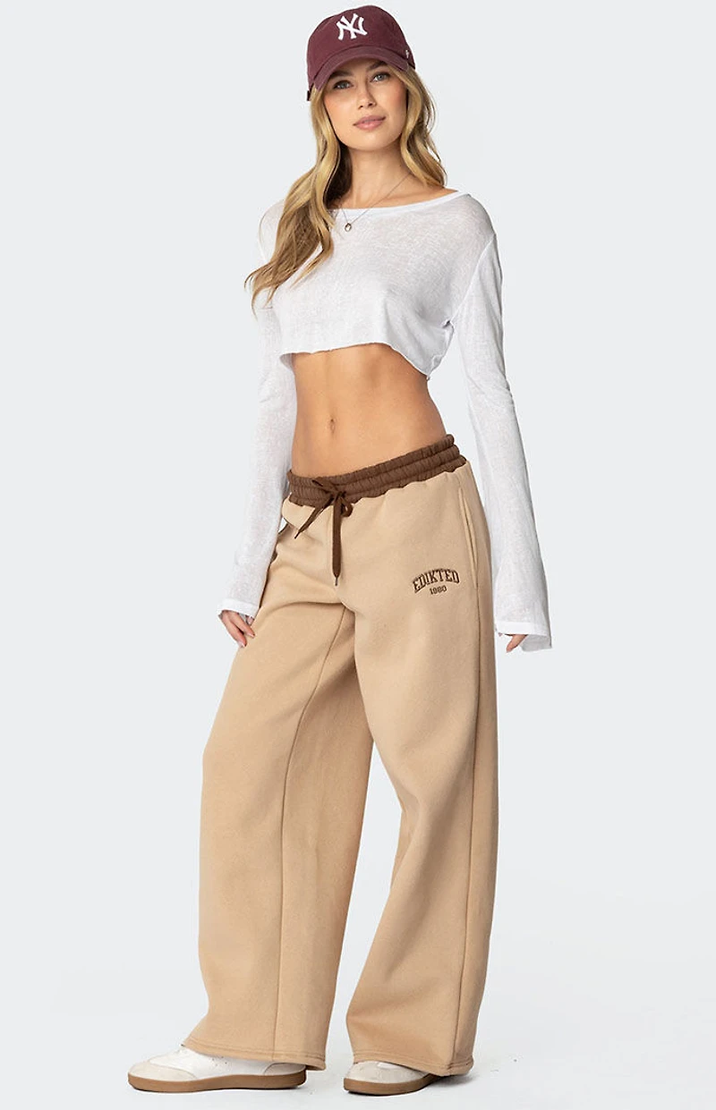 Edikted Contrast Embroidered Sweatpants