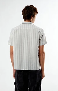 Pacsun Gray Striped Linen Camp Shirt