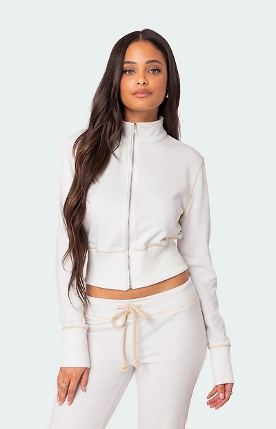 Edikted Alexia Zip-Up Sweatshirt