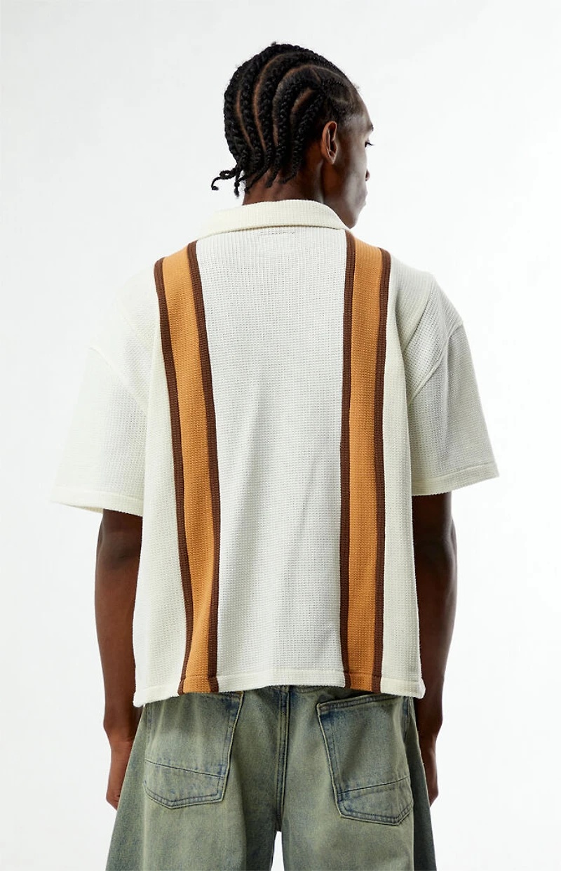 Pacsun Cream Sloan Textured Camp Shirt