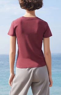 John Galt Burgundy Loreen Short Sleeve Top