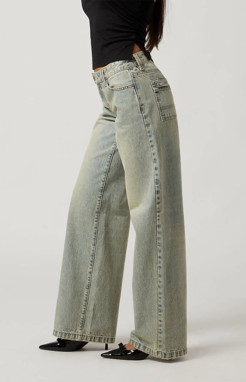 Pacsun Casey Low Rise Baggy Jeans Acid Wash Tinted