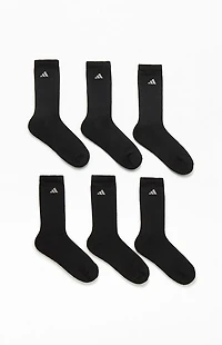 adidas 6 Pack Black Crew Socks