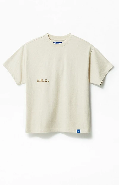 A.R.C. Heather Oatmeal Vintage Wash Heavyweight Oversized T-Shirt