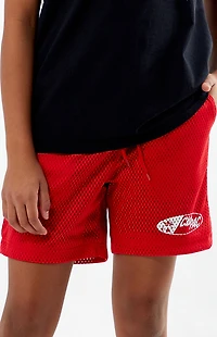 Pacsun Kids Club Pac Red Mesh Soccer Shorts