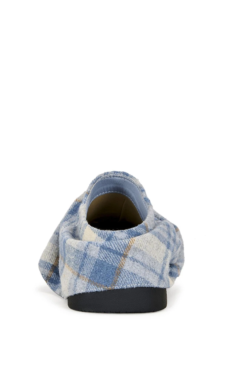 AZALEA WANG Semyon Blue Plaid Loafers