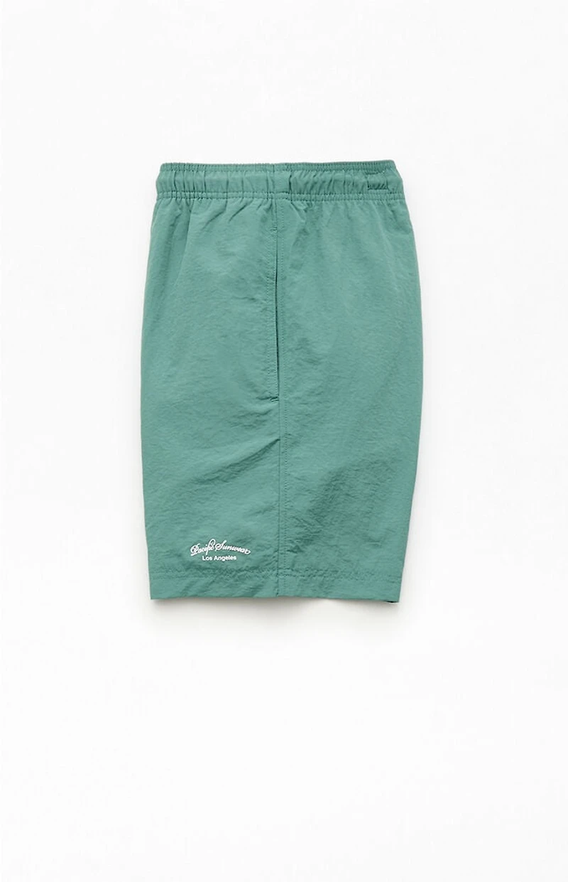 Pacsun Green Collegiate 6.5" Swim Trunks