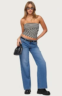 Edikted Nikoletta Straight Leg Low Rise Jeans