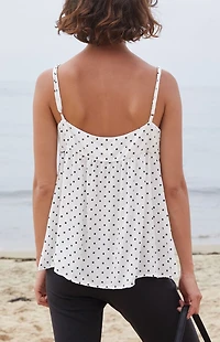 John Galt White Polka Dot Edith Tank Top
