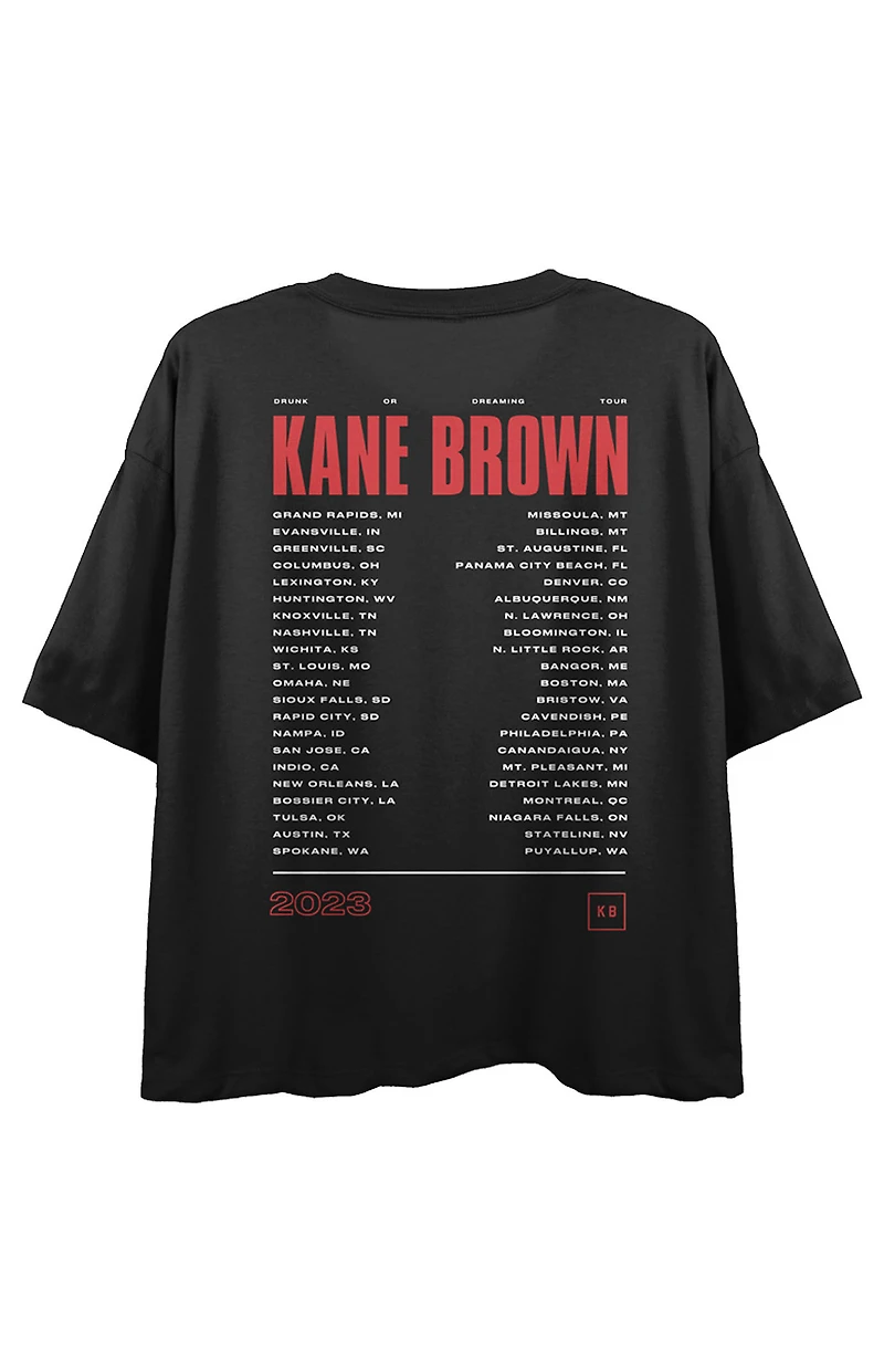 Kane Brown Tour Locations Cropped T-Shirt