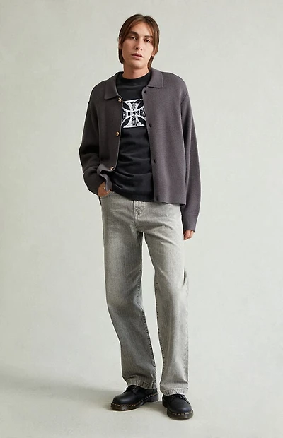 Pacsun Dylan Baggy Jeans Tonal Stripe Gray