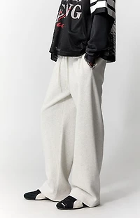 Pacsun Heather Oatmeal Fleece Extreme Baggy Sweatpants