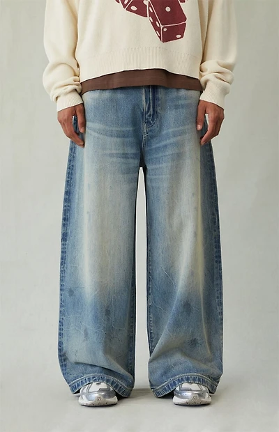 Pacsun Ryder Ultra Baggy Jeans Medium Blue Tint