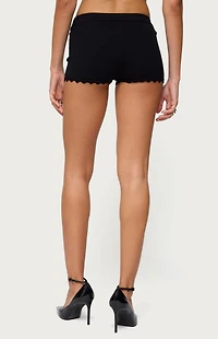 Edikted Maizy Scalloped Knit Micro Shorts