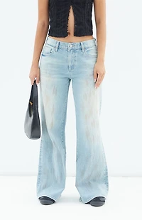 Pacsun Lena Low Rise Super Baggy Jeans Light Indigo Stained