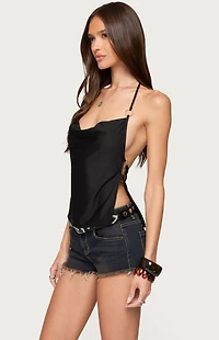 Edikted Bella Cowl Neck Halter Top