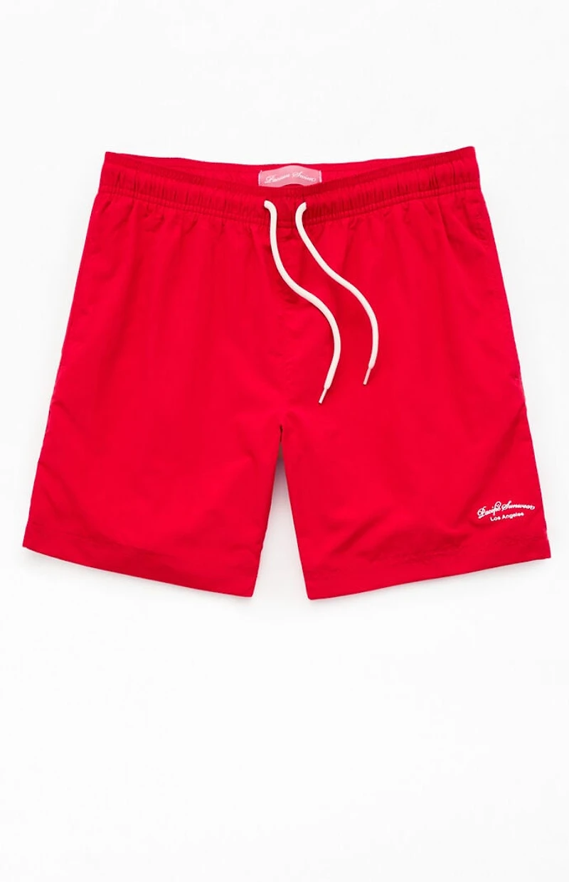 Pacsun Red Collegiate 6.5" Swim Trunks