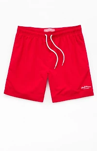 Pacsun Red Collegiate 6.5" Swim Trunks