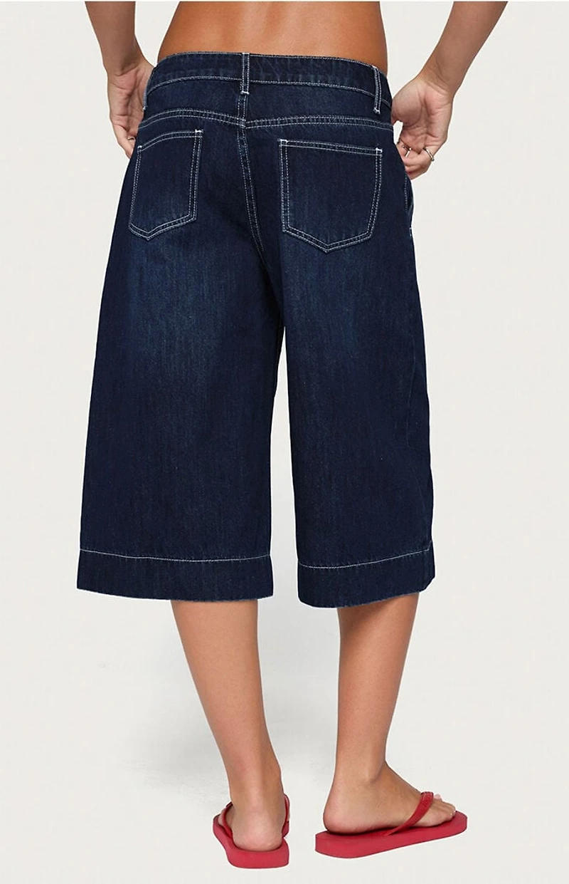 Edikted Letty Low Rise Denim Bermuda Shorts