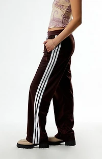 adidas Brown Tricot 3-Stripes Track Pants