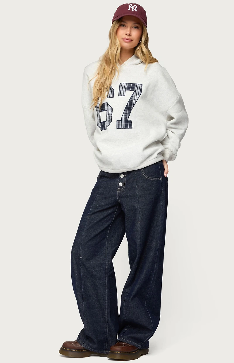 Edikted Gali Plaid 67 Oversized Hoodie