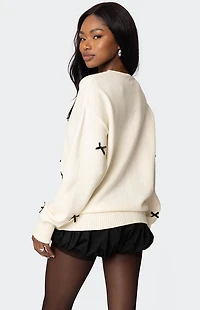 Edikted Satin Bow Oversized Sweater