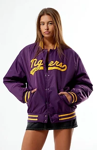 HYPE & VICE LSU Tigers A-Game Varsity Bomber Jacket