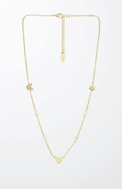 Ettika Butterflies & Pearls Necklace