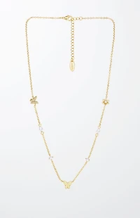 Ettika Butterflies & Pearls Necklace