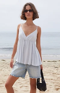 John Galt Light Blue Edith Tank Top