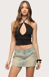 Edikted Rivi Bead Cutout Halter Top