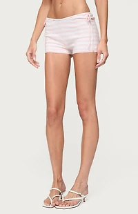 Edikted Janelle Striped Knit Shorts