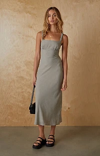 Your Favorite Plaid Bustier Midi Dress