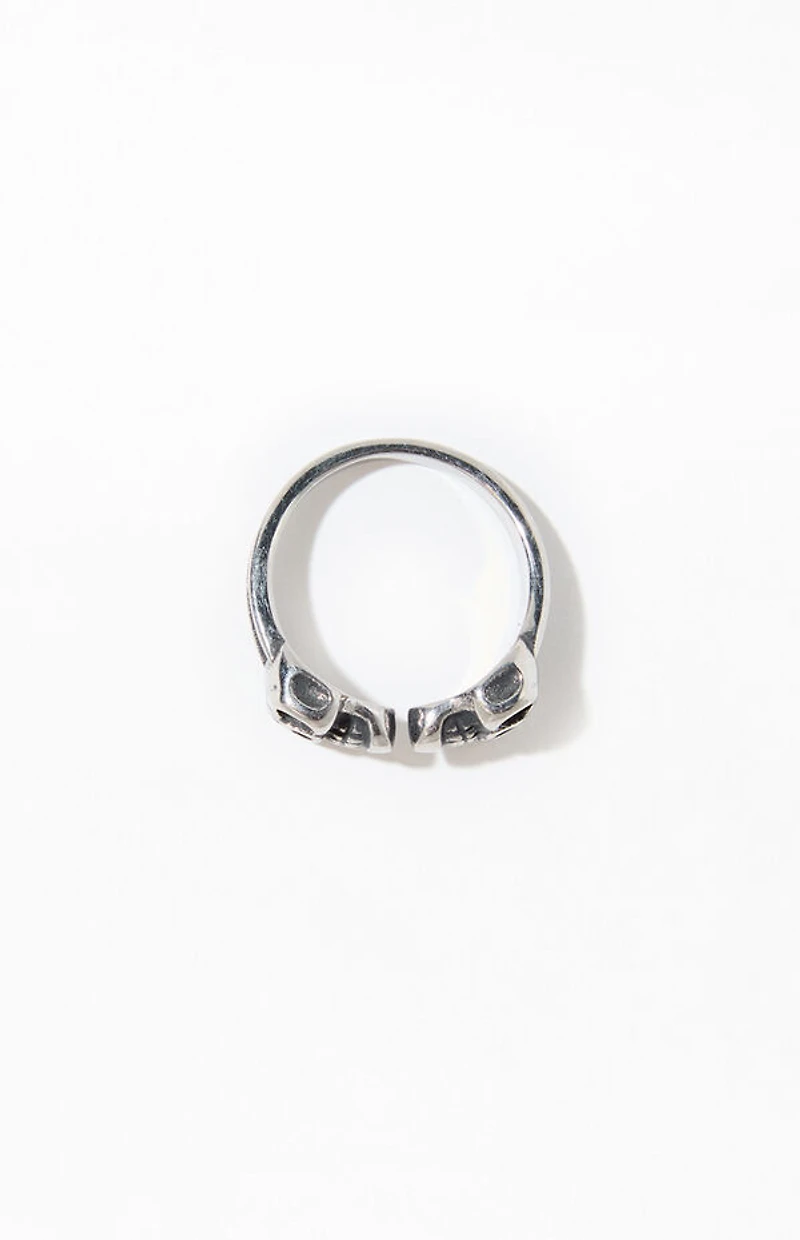 Pacsun Silver Skull And Bones Ring