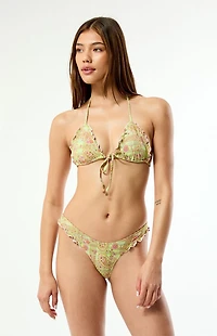 Pacsun Paisley Rae Ruffle High Cut Bikini Bottom