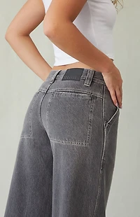 Pacsun Sloane Ultra Baggy Jeans Contrast Stitch Gray